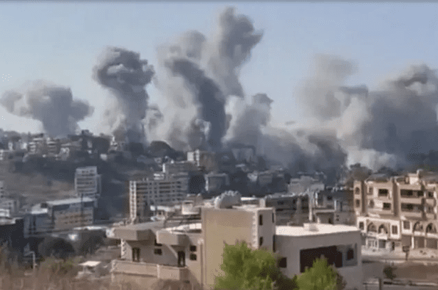 Israeli air strikes on various government offices in Lebanon, killing 5 including the mayor